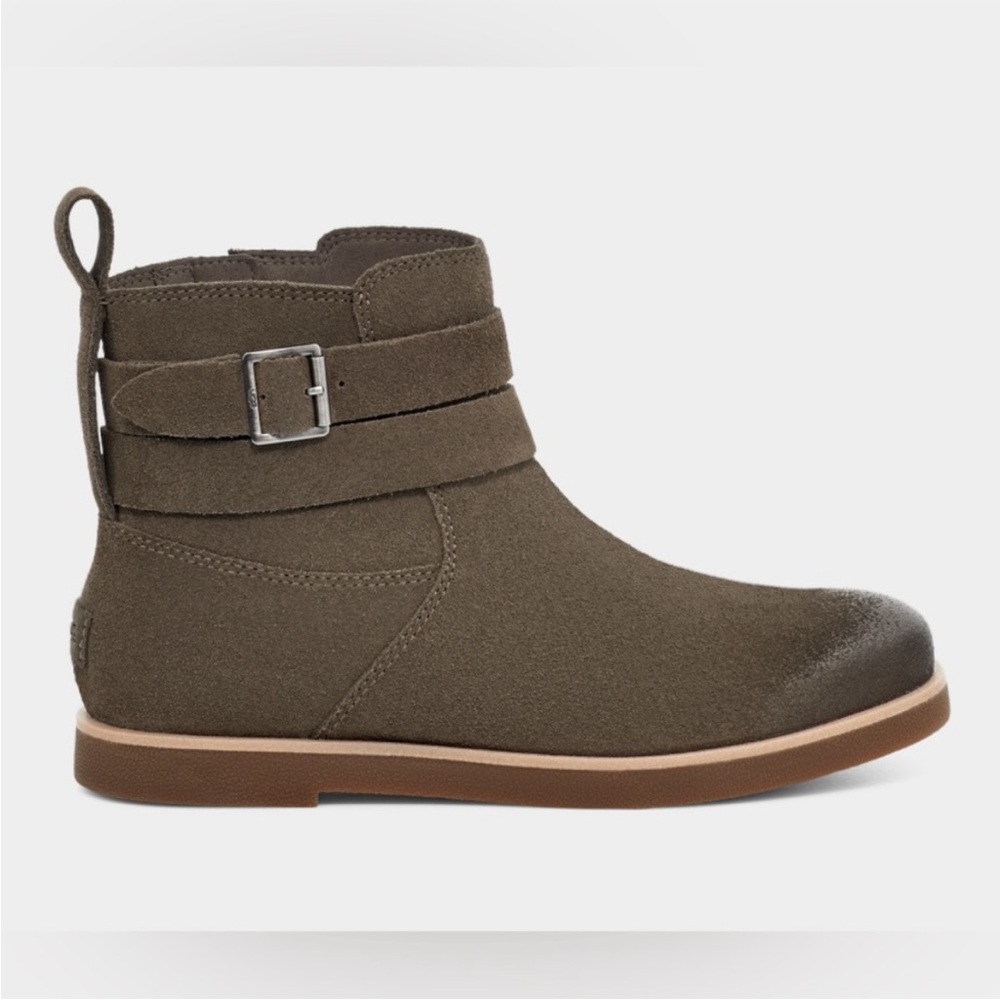 UGG Women’s Olive Suede Ankle Boot with Buckle